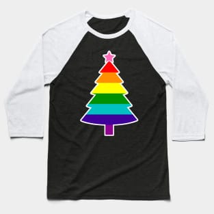 Christmas Tree LGBT Flag Gilbert Baker PRIDE Rainbow Baseball T-Shirt